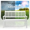 image:imageVINGLI 50 Outdoor Wood Bench Weatehr Resistant Wooden Garden Patio Bench with Comfortable Backrest amp Curved Armrest 800lb Capacity Loveseat for Front Porch Park Yard Deck White Dense SlattedWhite