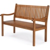 image:imageVINGLI 50 Outdoor Wood Bench Weatehr Resistant Wooden Garden Patio Bench with Comfortable Backrest amp Curved Armrest 800lb Capacity Loveseat for Front Porch Park Yard Deck White Dense SlattedNatural