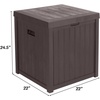 image:imageVINGLI 51 Gallon Outdoor Deck Box Plastic Deck Box Design with Convenient Handles Lockable Storage Box for Patio Garden Backyard and Balcony Greybrown