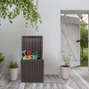 image:imageVINGLI 51 Gallon Outdoor Deck Box Plastic Deck Box Design with Convenient Handles Lockable Storage Box for Patio Garden Backyard and Balcony Greybrown