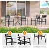 image:imageVINGLI 60 x 38 Rectangle Patio Table for 6 Metal Outdoor Dining Table with Umbrella Hole AllWeather Steel Patio Dining Table Outdoor Table for Lawn Garden Backyard Black L60 xW384 Chairs