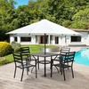 image:imageVINGLI 60 x 38 Rectangle Patio Table for 6 Metal Outdoor Dining Table with Umbrella Hole AllWeather Steel Patio Dining Table Outdoor Table for Lawn Garden Backyard Black L60 xW384 Chairs