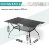 image:imageVINGLI 60 x 38 Rectangle Patio Table for 6 Metal Outdoor Dining Table with Umbrella Hole AllWeather Steel Patio Dining Table Outdoor Table for Lawn Garden Backyard Black L60 xW381 Rectangular Table