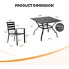 image:imageVINGLI 60 x 38 Rectangle Patio Table for 6 Metal Outdoor Dining Table with Umbrella Hole AllWeather Steel Patio Dining Table Outdoor Table for Lawn Garden Backyard Black L60 xW385 Pieces