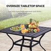 image:imageVINGLI 60 x 38 Rectangle Patio Table for 6 Metal Outdoor Dining Table with Umbrella Hole AllWeather Steel Patio Dining Table Outdoor Table for Lawn Garden Backyard Black L60 xW381 Table