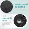 image:imageVINGLI 60 x 38 Rectangle Patio Table for 6 Metal Outdoor Dining Table with Umbrella Hole AllWeather Steel Patio Dining Table Outdoor Table for Lawn Garden Backyard Black L60 xW381 Rectangular Table