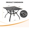 image:imageVINGLI 60 x 38 Rectangle Patio Table for 6 Metal Outdoor Dining Table with Umbrella Hole AllWeather Steel Patio Dining Table Outdoor Table for Lawn Garden Backyard Black L60 xW381 Table