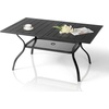 image:imageVINGLI 60 x 38 Rectangle Patio Table for 6 Metal Outdoor Dining Table with Umbrella Hole AllWeather Steel Patio Dining Table Outdoor Table for Lawn Garden Backyard Black L60 xW381 Rectangular Table
