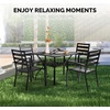 image:imageVINGLI 60 x 38 Rectangle Patio Table for 6 Metal Outdoor Dining Table with Umbrella Hole AllWeather Steel Patio Dining Table Outdoor Table for Lawn Garden Backyard Black L60 xW381 Table