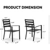 image:imageVINGLI 60 x 38 Rectangle Patio Table for 6 Metal Outdoor Dining Table with Umbrella Hole AllWeather Steel Patio Dining Table Outdoor Table for Lawn Garden Backyard Black L60 xW384 Chairs