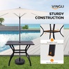 image:imageVINGLI 60 x 38 Rectangle Patio Table for 6 Metal Outdoor Dining Table with Umbrella Hole AllWeather Steel Patio Dining Table Outdoor Table for Lawn Garden Backyard Black L60 xW385 Pieces