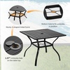 image:imageVINGLI 60 x 38 Rectangle Patio Table for 6 Metal Outdoor Dining Table with Umbrella Hole AllWeather Steel Patio Dining Table Outdoor Table for Lawn Garden Backyard Black L60 xW381 Table