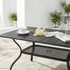 image:imageVINGLI 60 x 38 Rectangle Patio Table for 6 Metal Outdoor Dining Table with Umbrella Hole AllWeather Steel Patio Dining Table Outdoor Table for Lawn Garden Backyard Black L60 xW381 Rectangular Table