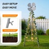 image:imageVINGLI 62FT Ornamental Windmill for Outdoor Metal Wind Mill with MultiFunction Design HeavyDuty Weather Vane for Garden Lawn Yard Decoration Red with Display ShelfGray