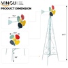 image:imageVINGLI 62FT Ornamental Windmill for Outdoor Metal Wind Mill with MultiFunction Design HeavyDuty Weather Vane for Garden Lawn Yard Decoration Red with Display ShelfLight Blue