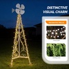 image:imageVINGLI 62FT Ornamental Windmill for Outdoor Metal Wind Mill with MultiFunction Design HeavyDuty Weather Vane for Garden Lawn Yard Decoration Red with Display ShelfGray