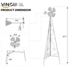image:imageVINGLI 62FT Ornamental Windmill for Outdoor Metal Wind Mill with MultiFunction Design HeavyDuty Weather Vane for Garden Lawn Yard Decoration Red with Display ShelfGray