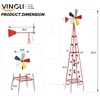 image:imageVINGLI 62FT Ornamental Windmill for Outdoor Metal Wind Mill with MultiFunction Design HeavyDuty Weather Vane for Garden Lawn Yard Decoration Red with Display ShelfRed