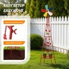 image:imageVINGLI 62FT Ornamental Windmill for Outdoor Metal Wind Mill with MultiFunction Design HeavyDuty Weather Vane for Garden Lawn Yard Decoration Red with Display ShelfRed