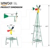 image:imageVINGLI 62FT Ornamental Windmill for Outdoor Metal Wind Mill with MultiFunction Design HeavyDuty Weather Vane for Garden Lawn Yard Decoration Red with Display ShelfGreen