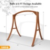 image:imageVINGLI 67FT Porch Swing Frame 1000LBS Heavy Duty AFrame Wooden Porch Swing Stand with Curved Arc Top for 5FT Porch Swing Large Swing Hanger for Garden Patio Backyard amp Indoor NaturalBrown