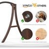 image:imageVINGLI 67FT Porch Swing Frame 1000LBS Heavy Duty AFrame Wooden Porch Swing Stand with Curved Arc Top for 5FT Porch Swing Large Swing Hanger for Garden Patio Backyard amp Indoor NaturalRustic