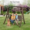 image:imageVINGLI 67FT Porch Swing Frame 1000LBS Heavy Duty AFrame Wooden Porch Swing Stand with Curved Arc Top for 5FT Porch Swing Large Swing Hanger for Garden Patio Backyard amp Indoor NaturalRustic