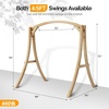 image:imageVINGLI 67FT Porch Swing Frame 1000LBS Heavy Duty AFrame Wooden Porch Swing Stand with Curved Arc Top for 5FT Porch Swing Large Swing Hanger for Garden Patio Backyard amp Indoor NaturalNatural