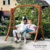image:imageVINGLI 67FT Porch Swing Frame 1000LBS Heavy Duty AFrame Wooden Porch Swing Stand with Curved Arc Top for 5FT Porch Swing Large Swing Hanger for Garden Patio Backyard amp Indoor NaturalBrown