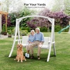 image:imageVINGLI 67FT Porch Swing Frame 1000LBS Heavy Duty AFrame Wooden Porch Swing Stand with Curved Arc Top for 5FT Porch Swing Large Swing Hanger for Garden Patio Backyard amp Indoor NaturalWhite