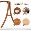 image:imageVINGLI 67FT Porch Swing Frame 1000LBS Heavy Duty AFrame Wooden Porch Swing Stand with Curved Arc Top for 5FT Porch Swing Large Swing Hanger for Garden Patio Backyard amp Indoor NaturalBrown