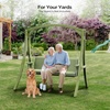image:imageVINGLI 67FT Porch Swing Frame 1000LBS Heavy Duty AFrame Wooden Porch Swing Stand with Curved Arc Top for 5FT Porch Swing Large Swing Hanger for Garden Patio Backyard amp Indoor NaturalGreen