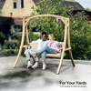 image:imageVINGLI 67FT Porch Swing Frame 1000LBS Heavy Duty AFrame Wooden Porch Swing Stand with Curved Arc Top for 5FT Porch Swing Large Swing Hanger for Garden Patio Backyard amp Indoor NaturalNatural