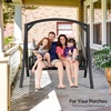 image:imageVINGLI 67FT Porch Swing Frame 1000LBS Heavy Duty AFrame Wooden Porch Swing Stand with Curved Arc Top for 5FT Porch Swing Large Swing Hanger for Garden Patio Backyard amp Indoor NaturalBlack