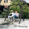 image:imageVINGLI 67FT Porch Swing Frame 1000LBS Heavy Duty AFrame Wooden Porch Swing Stand with Curved Arc Top for 5FT Porch Swing Large Swing Hanger for Garden Patio Backyard amp Indoor NaturalBlack