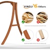 image:imageVINGLI 67FT Porch Swing Frame 1000LBS Heavy Duty AFrame Wooden Porch Swing Stand with Curved Arc Top for 5FT Porch Swing Large Swing Hanger for Garden Patio Backyard amp Indoor NaturalBrown
