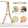 image:imageVINGLI 67FT Porch Swing Frame 1000LBS Heavy Duty AFrame Wooden Porch Swing Stand with Curved Arc Top for 5FT Porch Swing Large Swing Hanger for Garden Patio Backyard amp Indoor NaturalNatural