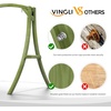 image:imageVINGLI 67FT Porch Swing Frame 1000LBS Heavy Duty AFrame Wooden Porch Swing Stand with Curved Arc Top for 5FT Porch Swing Large Swing Hanger for Garden Patio Backyard amp Indoor NaturalGreen