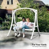 image:imageVINGLI 67FT Porch Swing Frame 1000LBS Heavy Duty AFrame Wooden Porch Swing Stand with Curved Arc Top for 5FT Porch Swing Large Swing Hanger for Garden Patio Backyard amp Indoor NaturalWhite