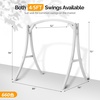 image:imageVINGLI 67FT Porch Swing Frame 1000LBS Heavy Duty AFrame Wooden Porch Swing Stand with Curved Arc Top for 5FT Porch Swing Large Swing Hanger for Garden Patio Backyard amp Indoor NaturalWhite