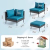 image:imageVINGLI 6Piece Patio Furniture Set AllWeather Wicker Outdoor Sectional Sofa with Thick Cushions HandWoven Rattan Conversation Set for Garden amp Backyard BlackBlack