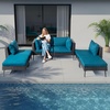 image:imageVINGLI 6Piece Patio Furniture Set AllWeather Wicker Outdoor Sectional Sofa with Thick Cushions HandWoven Rattan Conversation Set for Garden amp Backyard BlackBlack