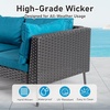 image:imageVINGLI 6Piece Patio Furniture Set AllWeather Wicker Outdoor Sectional Sofa with Thick Cushions HandWoven Rattan Conversation Set for Garden amp Backyard BlackBlack