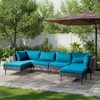 image:imageVINGLI 6Piece Patio Furniture Set AllWeather Wicker Outdoor Sectional Sofa with Thick Cushions HandWoven Rattan Conversation Set for Garden amp Backyard BlackBlack