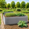 image:imageVINGLI 6x3x2ft Raised Garden Bed Large Planter Garden Boxes Outdoor Planter Raised Beds Kit for Gardening for Vegetables Flowers Herbs BlackSilver
