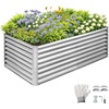 image:imageVINGLI 6x3x2ft Raised Garden Bed Large Planter Garden Boxes Outdoor Planter Raised Beds Kit for Gardening for Vegetables Flowers Herbs BlackSilver