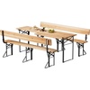 image:imageVINGLI 70 Inch Folding Picnic Tables with Benches Set WeatherResistant Wooden Beer Garden Table Bench 3Piece Portable Fold Up Camping BBQ TableWalnut ColorNatural Wood Color