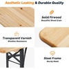 image:imageVINGLI 70 Inch Folding Picnic Tables with Benches Set WeatherResistant Wooden Beer Garden Table Bench 3Piece Portable Fold Up Camping BBQ TableWalnut ColorNatural Wood Color