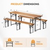 image:imageVINGLI 70 Inch Folding Picnic Tables with Benches Set WeatherResistant Wooden Beer Garden Table Bench 3Piece Portable Fold Up Camping BBQ TableWalnut ColorWalnut Color