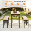 image:imageVINGLI 70 Inch Folding Picnic Tables with Benches Set WeatherResistant Wooden Beer Garden Table Bench 3Piece Portable Fold Up Camping BBQ TableWalnut ColorWalnut Color